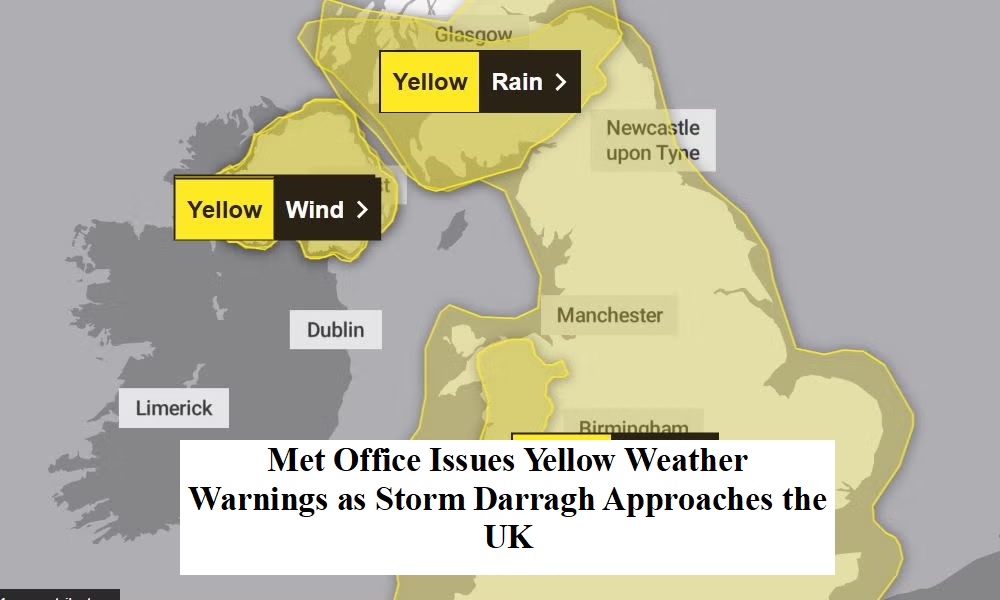 Weather Warnings as Storm Darragh