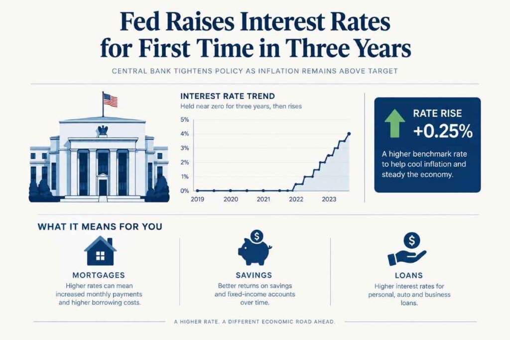 Fed Raises Interest Rates for First Time in Three Years Fed Raises Interest Rates
